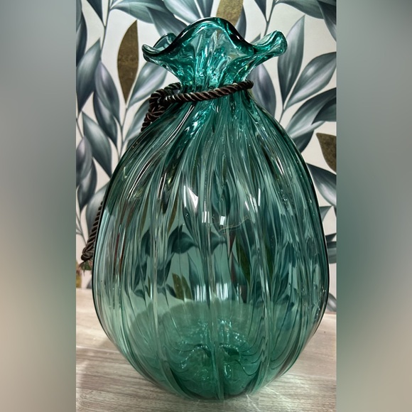 Vintage Pilgrim Art Glass Sack Vase with Silk Cord - Picture 2 of 9